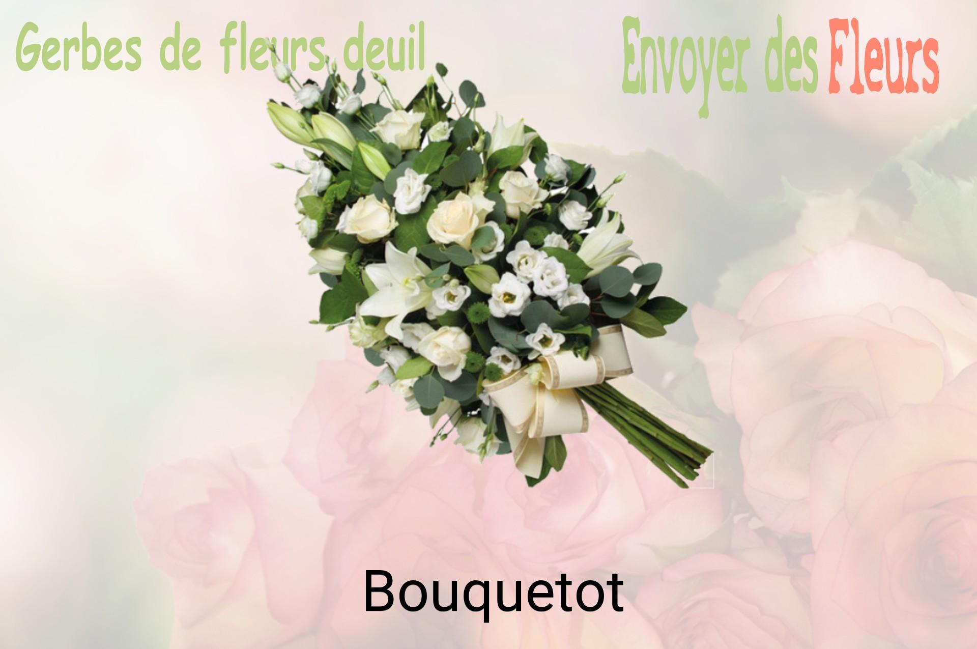 Gerbe de fleurs de deuil livrée à Bouquetot